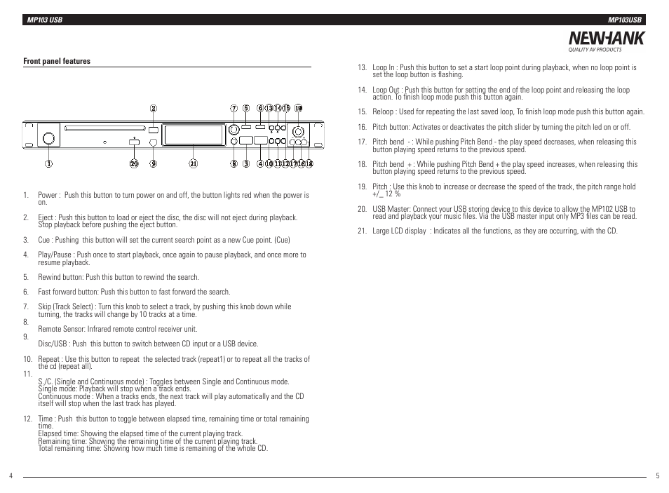 NewHank MP103 USB User Manual | Page 3 / 4