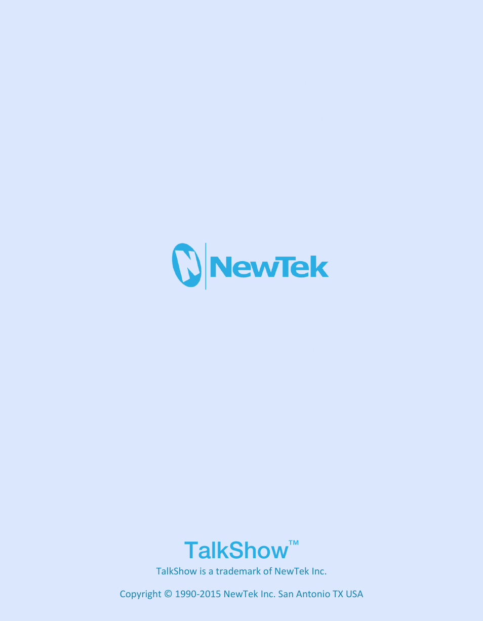 NewTek TalkShow VS-100 User Manual | Page 101 / 101