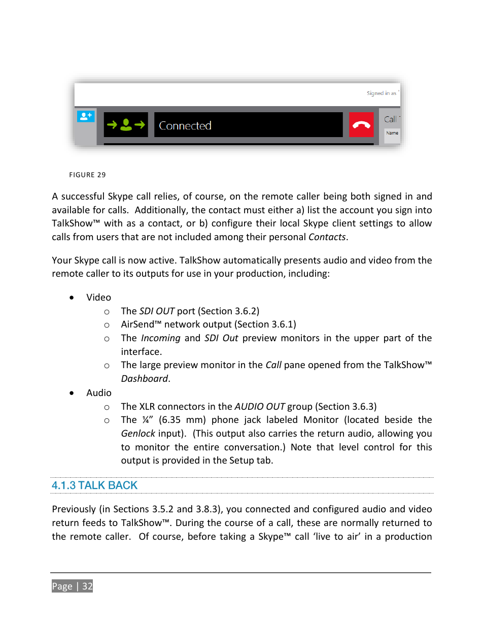 3 talk back | NewTek TalkShow VS-100 User Manual | Page 40 / 101