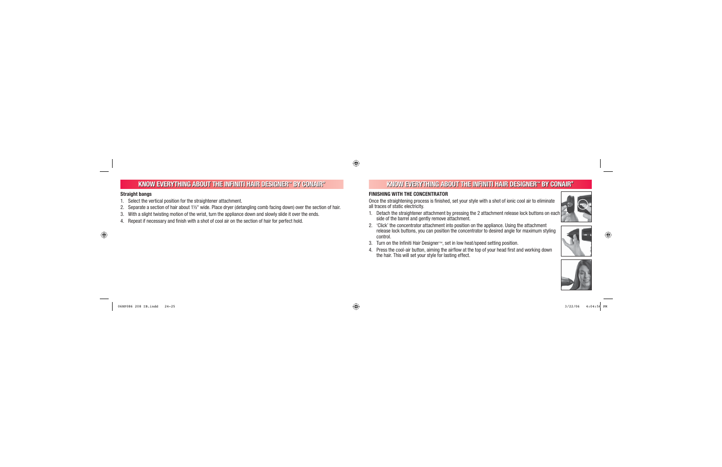Know everything about the infiniti hair designer, By conair | Conair 208 User Manual | Page 13 / 34
