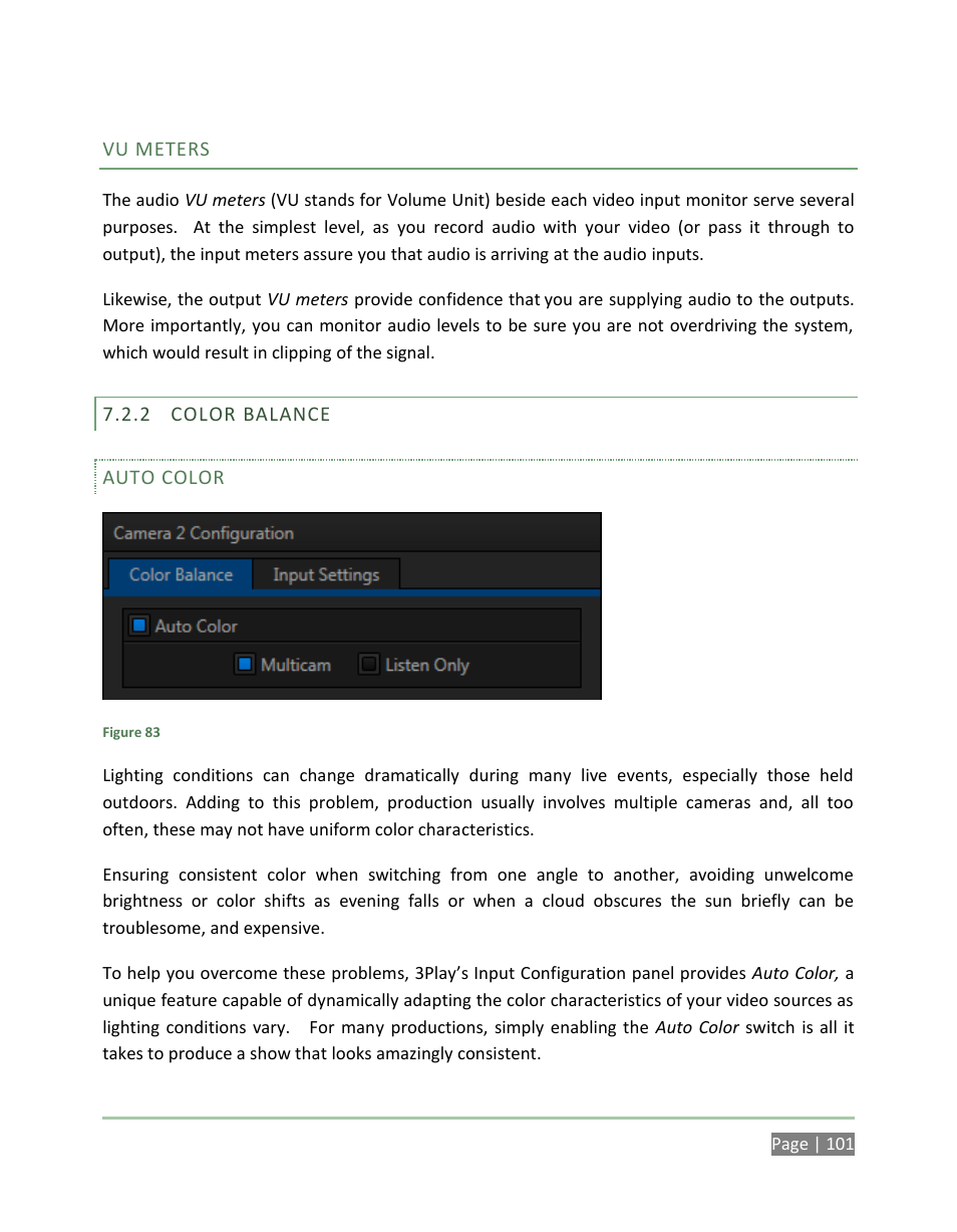 Color balance | NewTek 3Play 4800 User Manual | Page 117 / 266