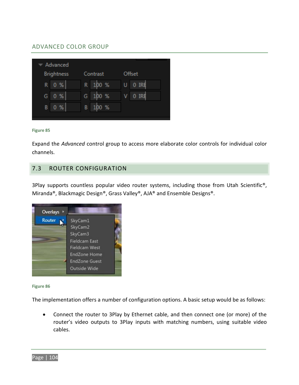 Router configuration | NewTek 3Play 4800 User Manual | Page 120 / 266