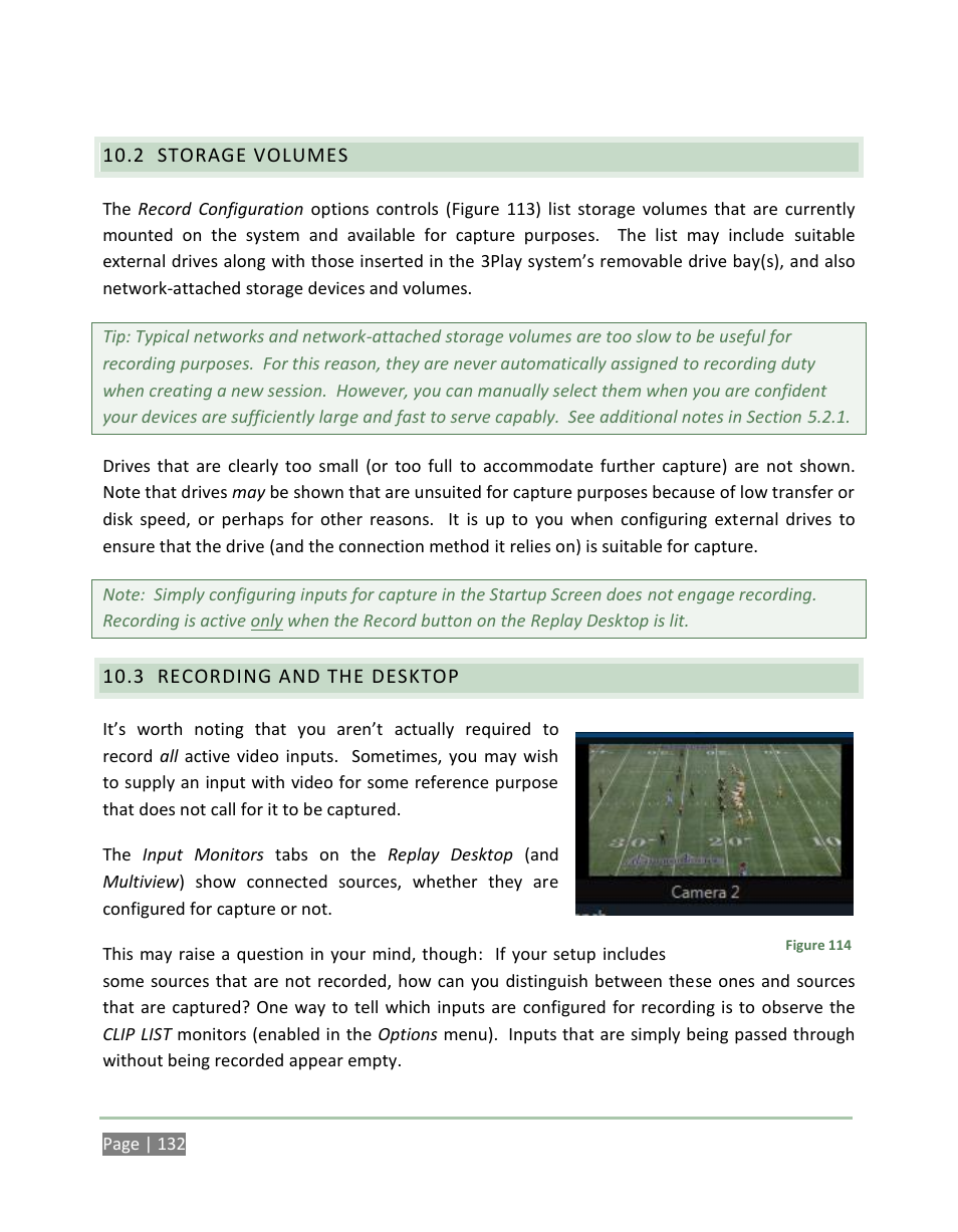 Storage volumes, Recording and the desktop | NewTek 3Play 4800 User Manual | Page 148 / 266