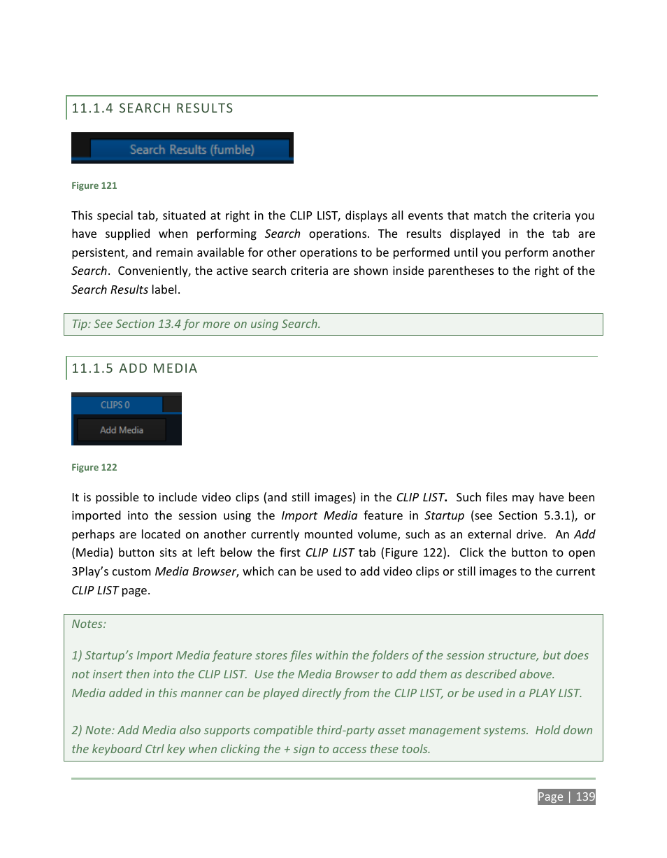 Search results, Add media | NewTek 3Play 4800 User Manual | Page 155 / 266