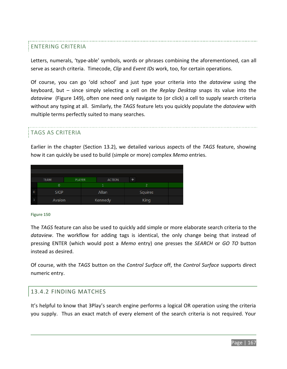 Finding matches | NewTek 3Play 4800 User Manual | Page 183 / 266