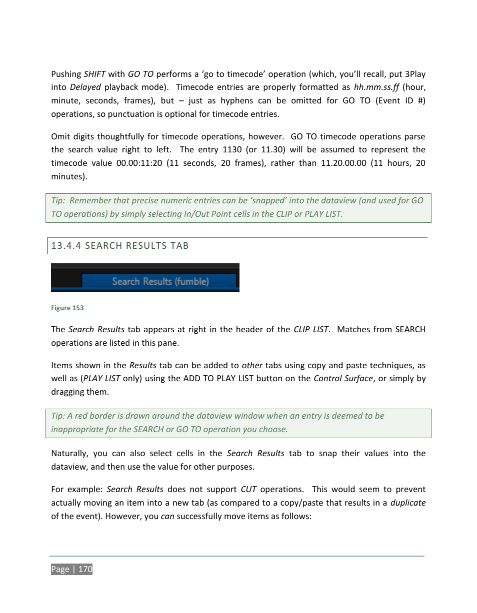 Search results tab | NewTek 3Play 4800 User Manual | Page 186 / 266