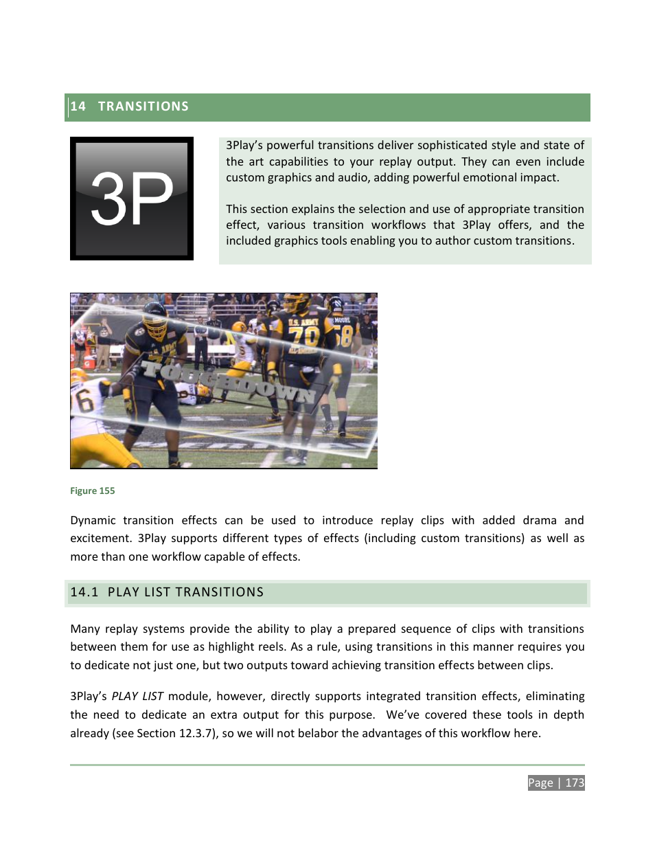 Transitions, Play list transitions, Ter 14, transitions) | Ter 14) | NewTek 3Play 4800 User Manual | Page 189 / 266