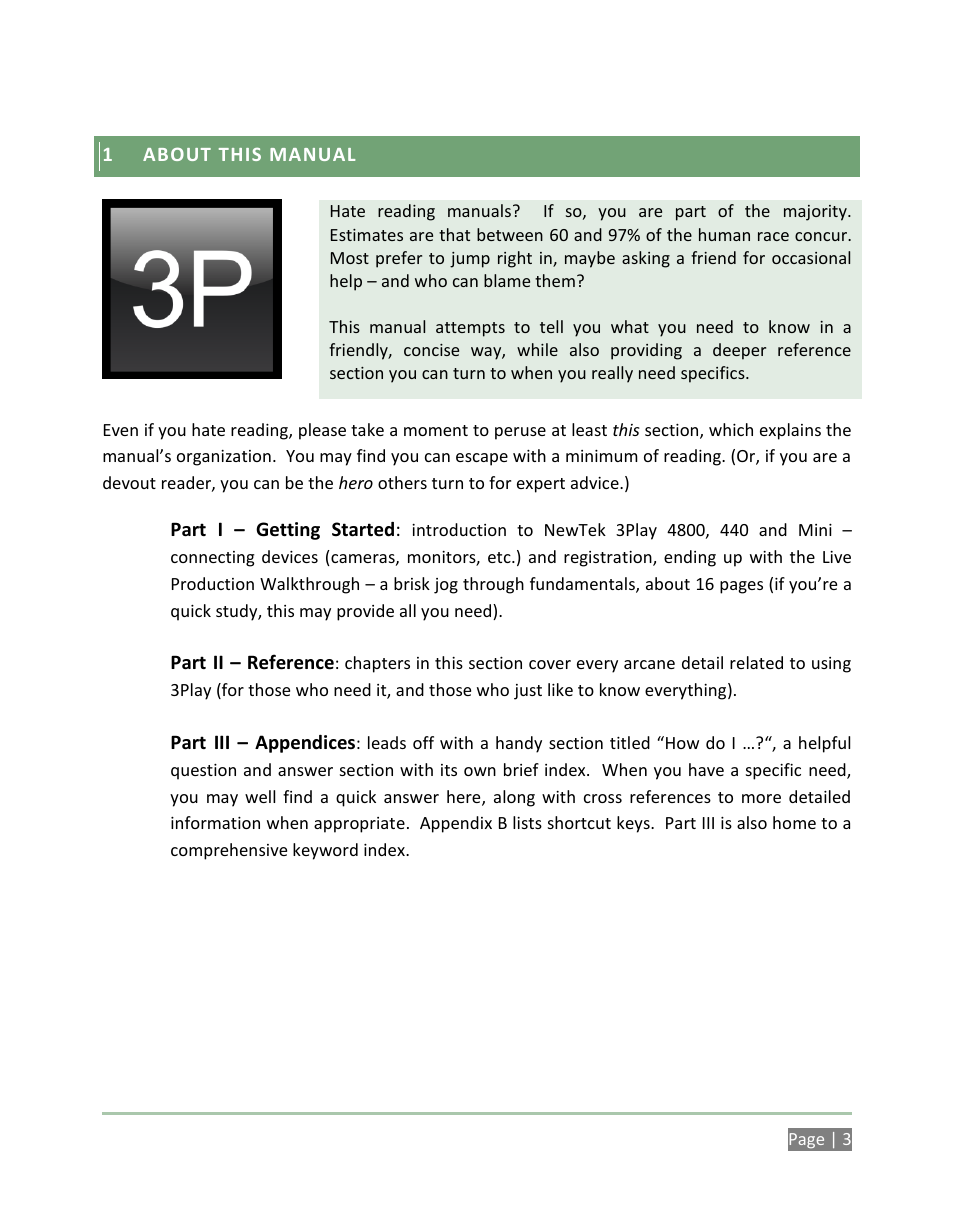 About this manual | NewTek 3Play 4800 User Manual | Page 19 / 266