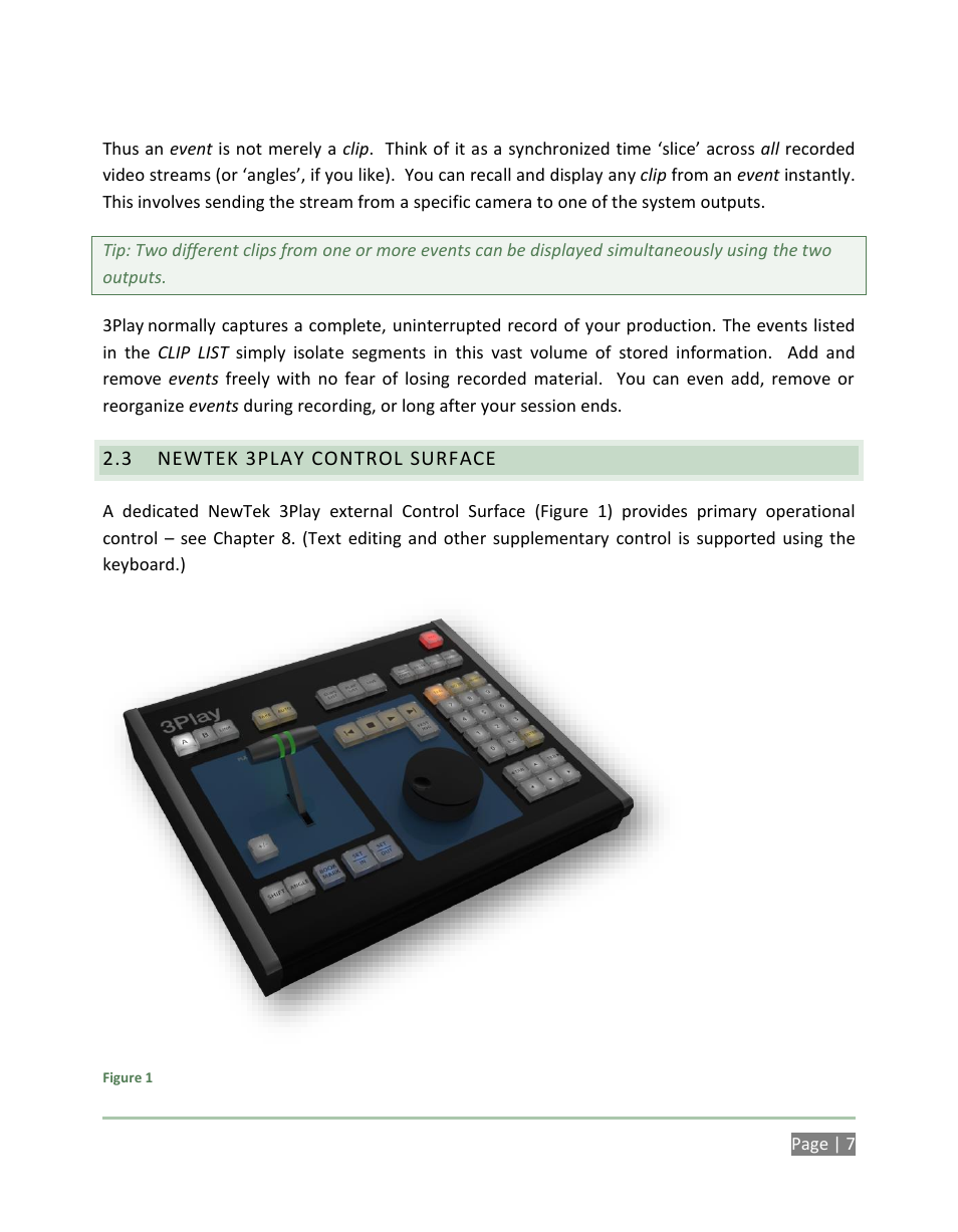 Newtek 3play control surface | NewTek 3Play 4800 User Manual | Page 23 / 266