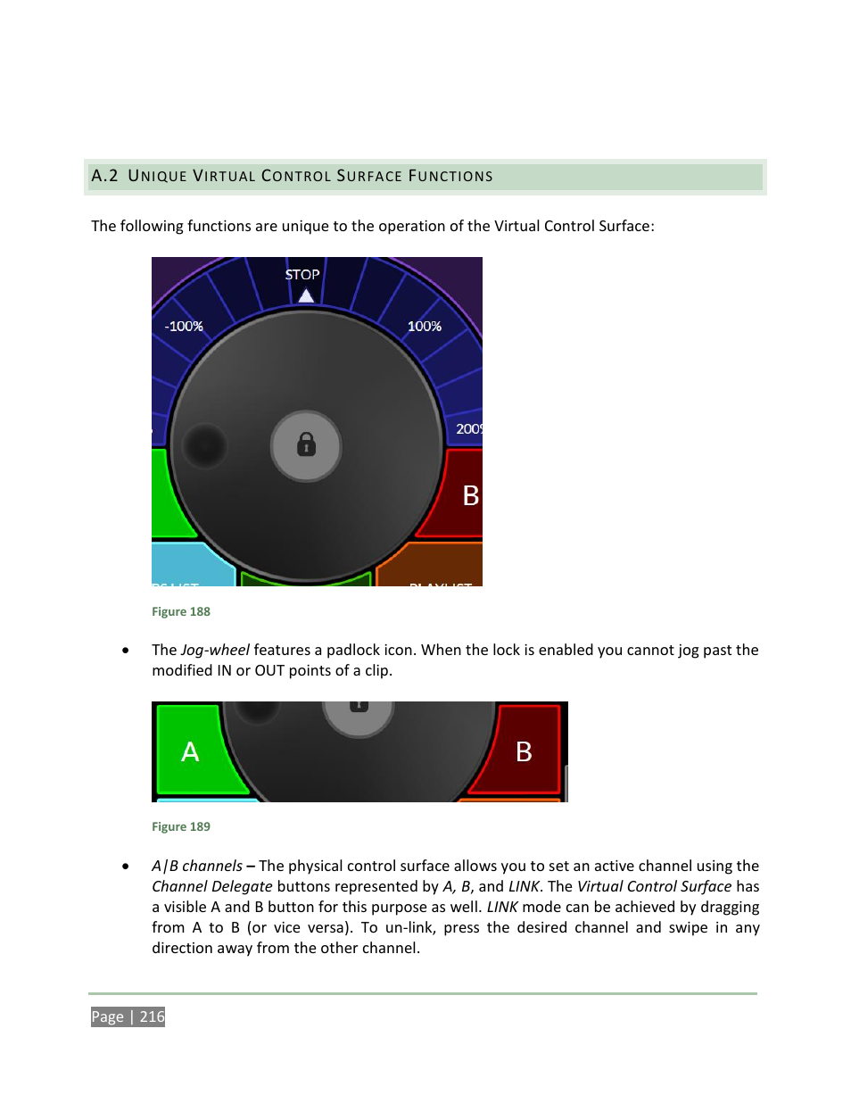 Unique virtual control surface functions | NewTek 3Play 4800 User Manual | Page 232 / 266