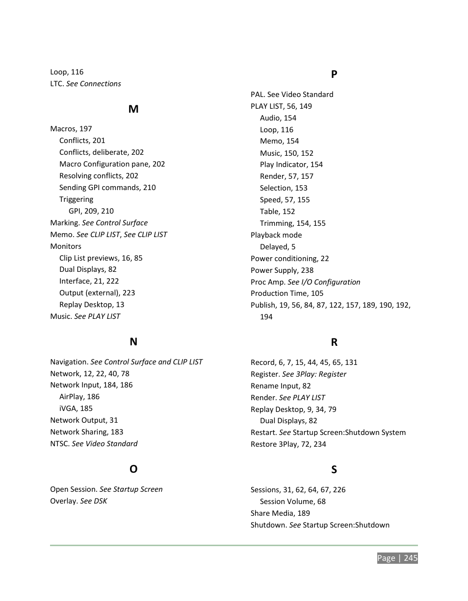 NewTek 3Play 4800 User Manual | Page 261 / 266