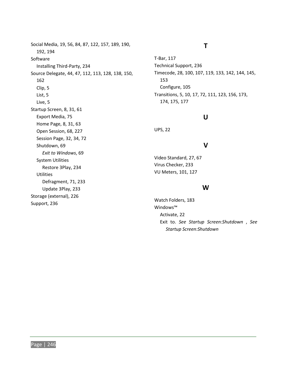 NewTek 3Play 4800 User Manual | Page 262 / 266