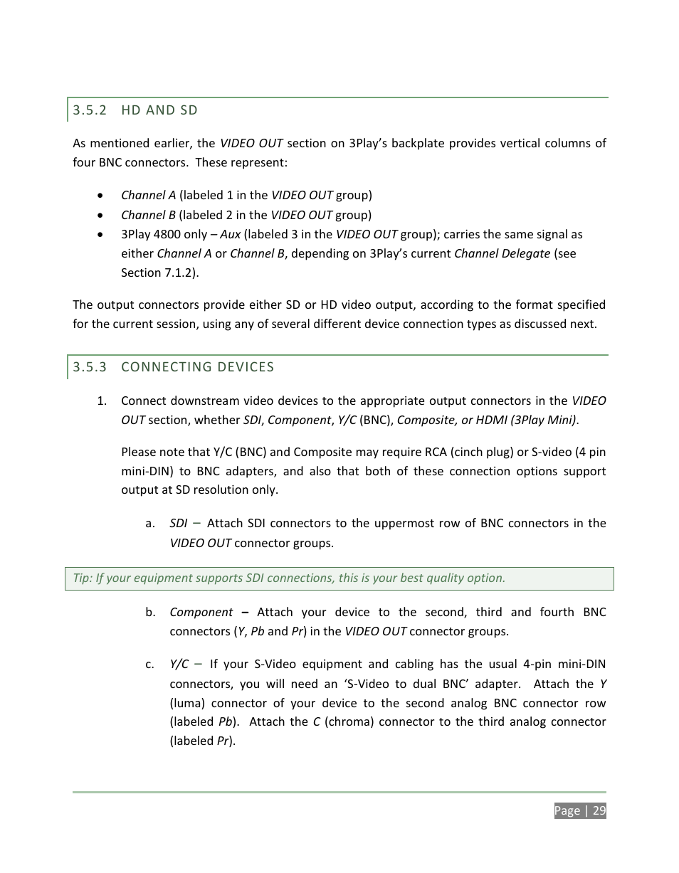 Hd and sd, Connecting devices | NewTek 3Play 4800 User Manual | Page 45 / 266