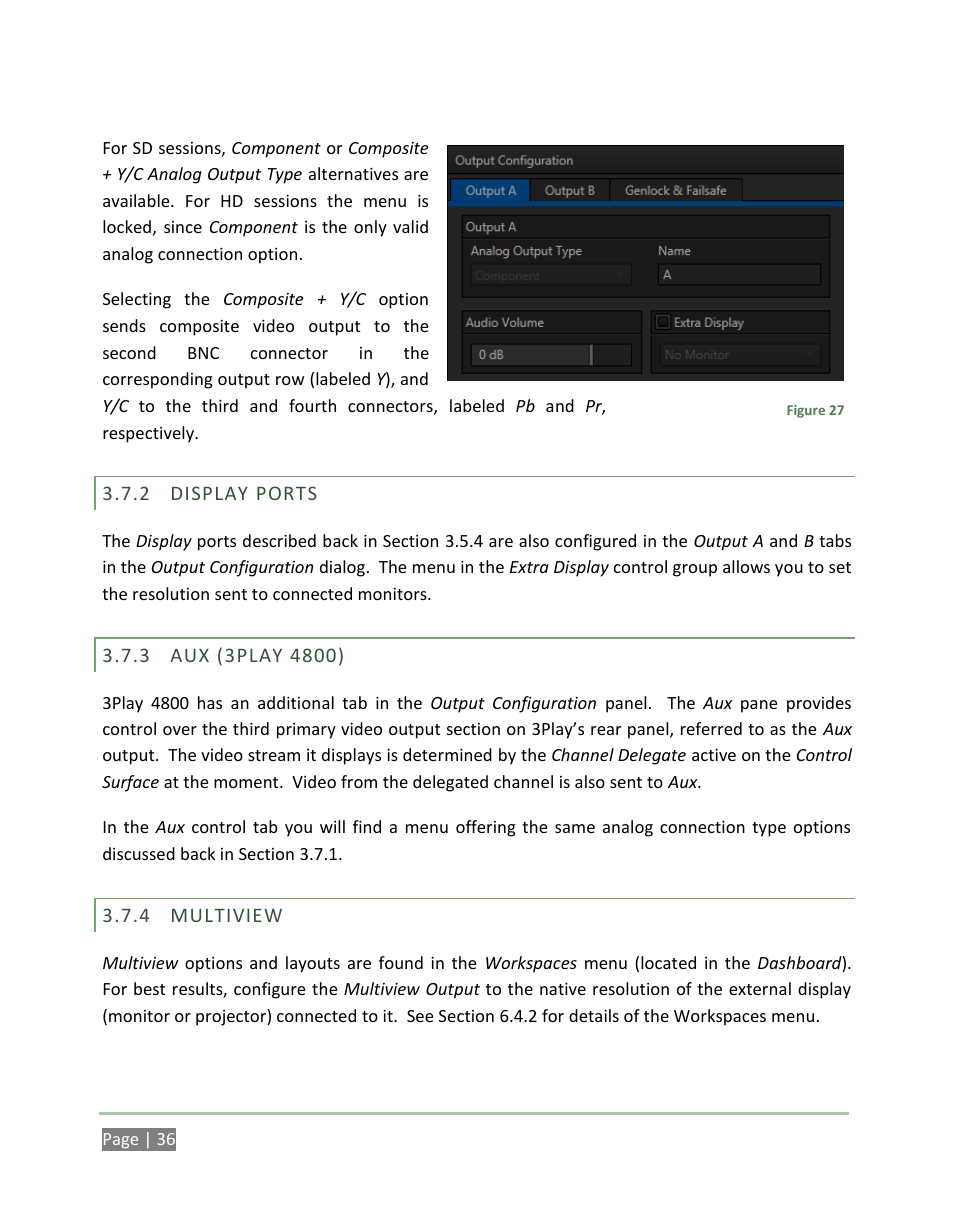 Display ports, Aux (3play 4800), Multiview | NewTek 3Play 4800 User Manual | Page 52 / 266