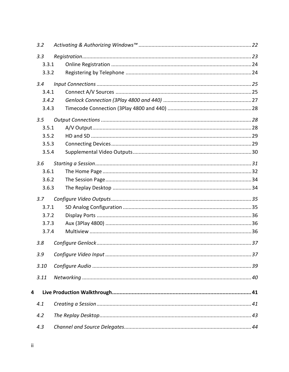 NewTek 3Play 4800 User Manual | Page 6 / 266