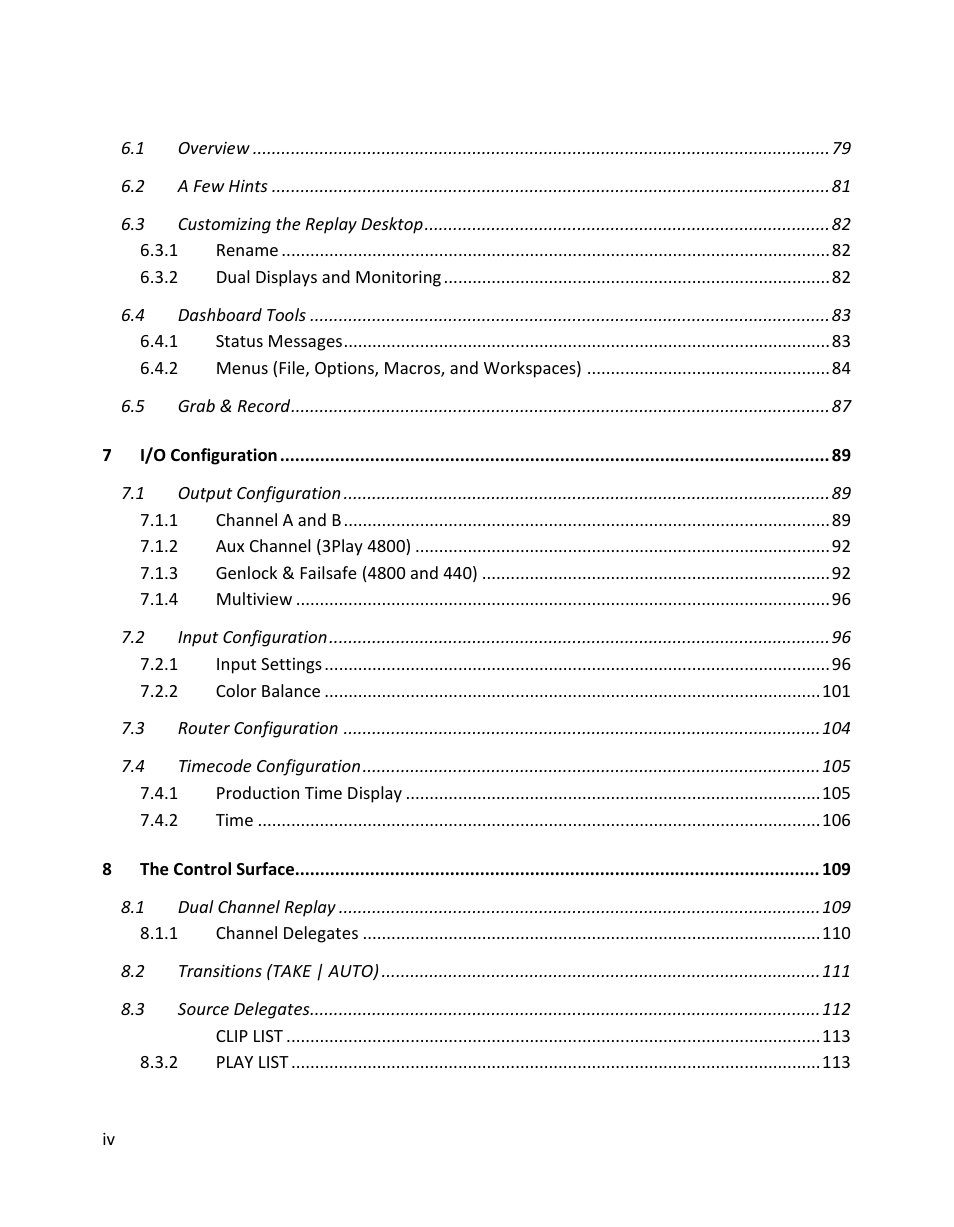 NewTek 3Play 4800 User Manual | Page 8 / 266