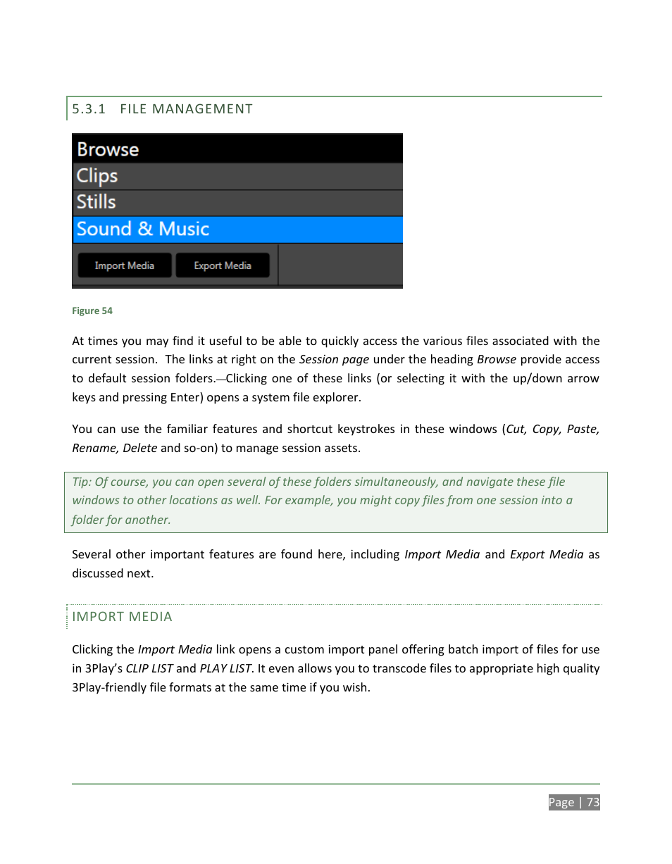 File management | NewTek 3Play 4800 User Manual | Page 89 / 266