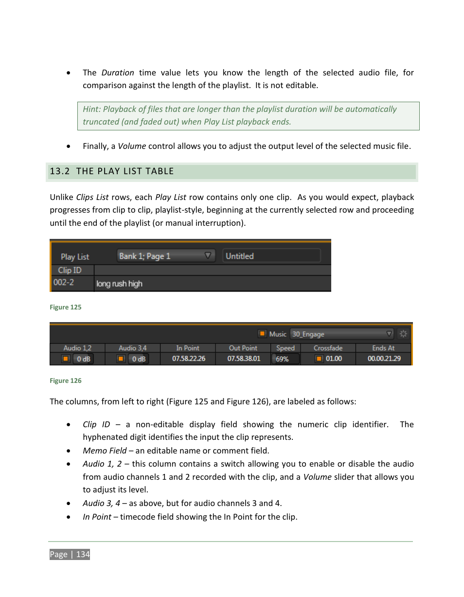 The play list table | NewTek 3Play 820 User Manual | Page 148 / 194