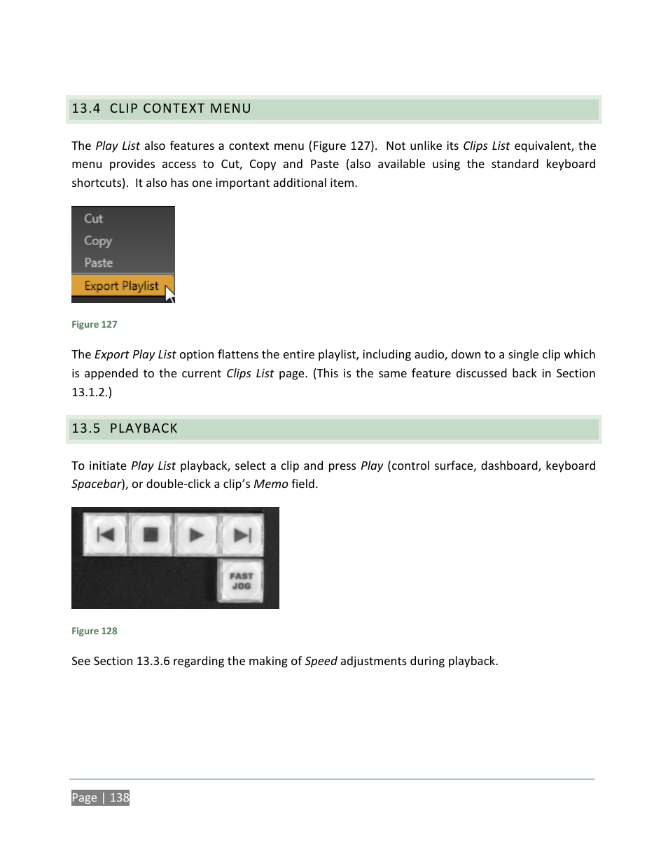 Clip context menu, Playback | NewTek 3Play 820 User Manual | Page 152 / 194