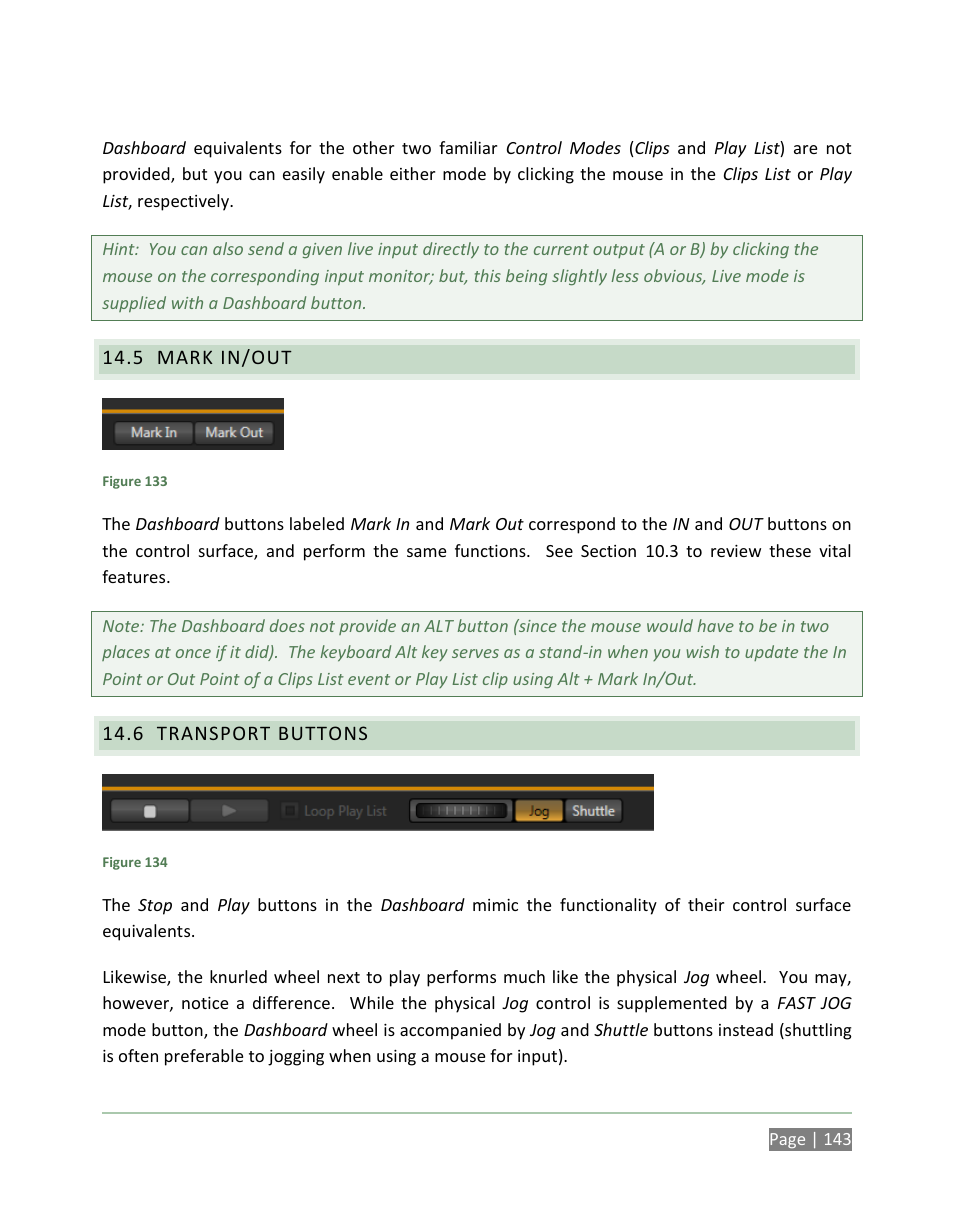 Mark in/out, Transport buttons | NewTek 3Play 820 User Manual | Page 157 / 194