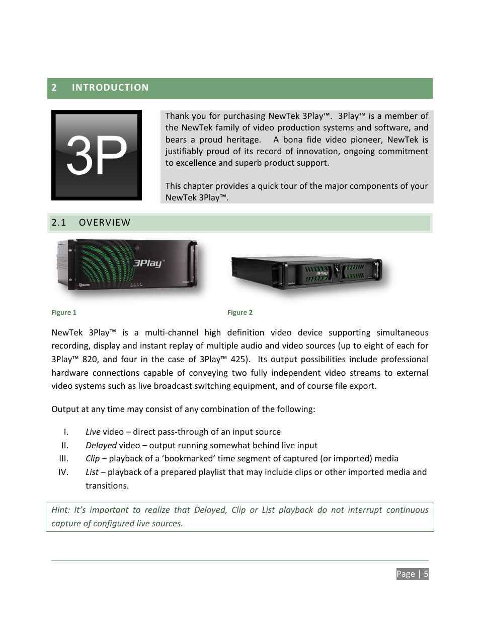 Introduction, Overview | NewTek 3Play 820 User Manual | Page 19 / 194