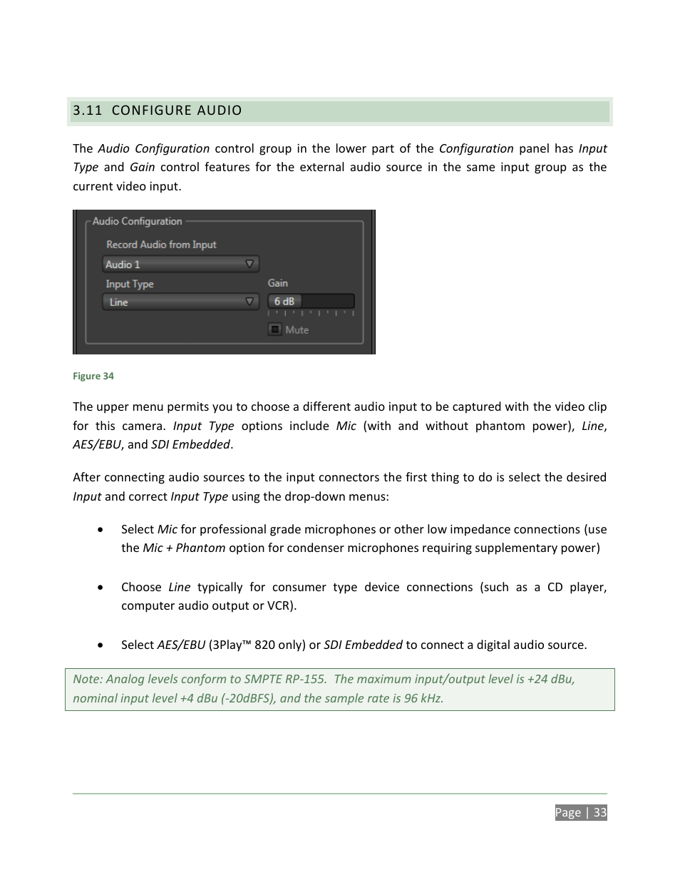 Configure audio | NewTek 3Play 820 User Manual | Page 47 / 194