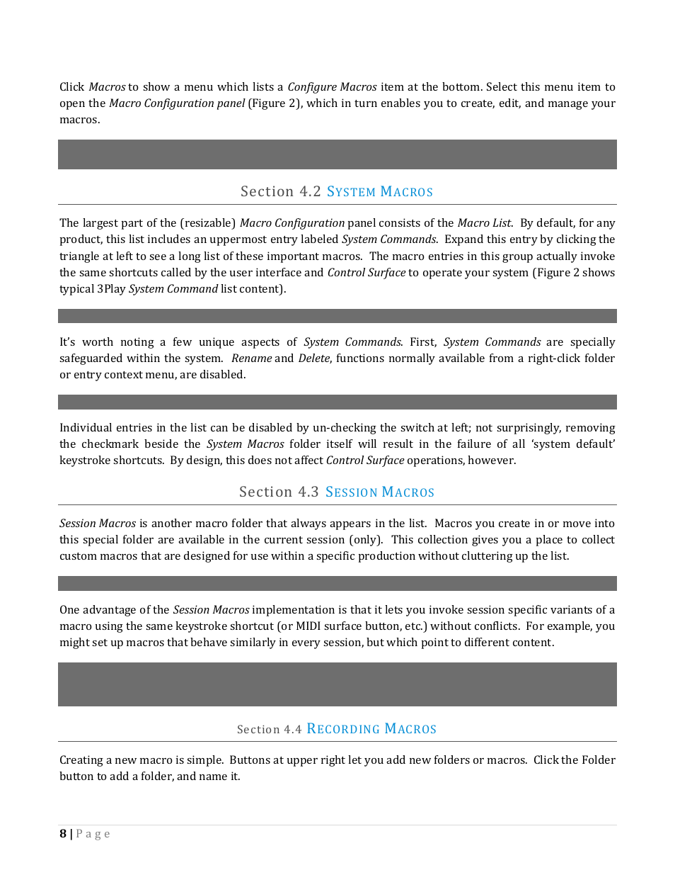 Ection, Ystem, Acros | Ession, Ecording | NewTek TriCaster Advanced Edition Automation and Integration Guide User Manual | Page 20 / 179