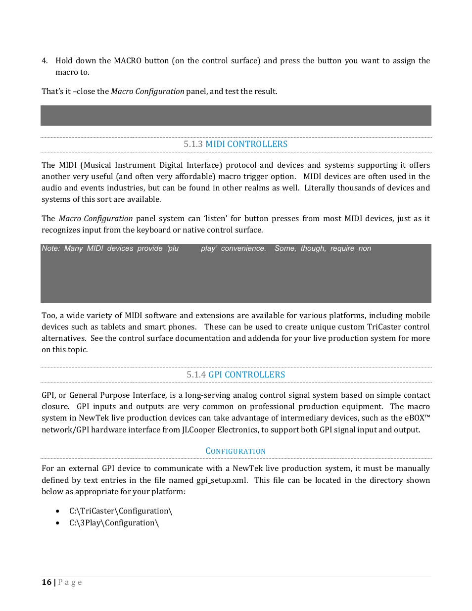 3 midi controllers, 4 gpi controllers | NewTek TriCaster Advanced Edition Automation and Integration Guide User Manual | Page 28 / 179