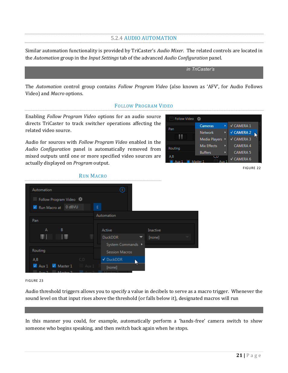 4 audio automation | NewTek TriCaster Advanced Edition Automation and Integration Guide User Manual | Page 33 / 179