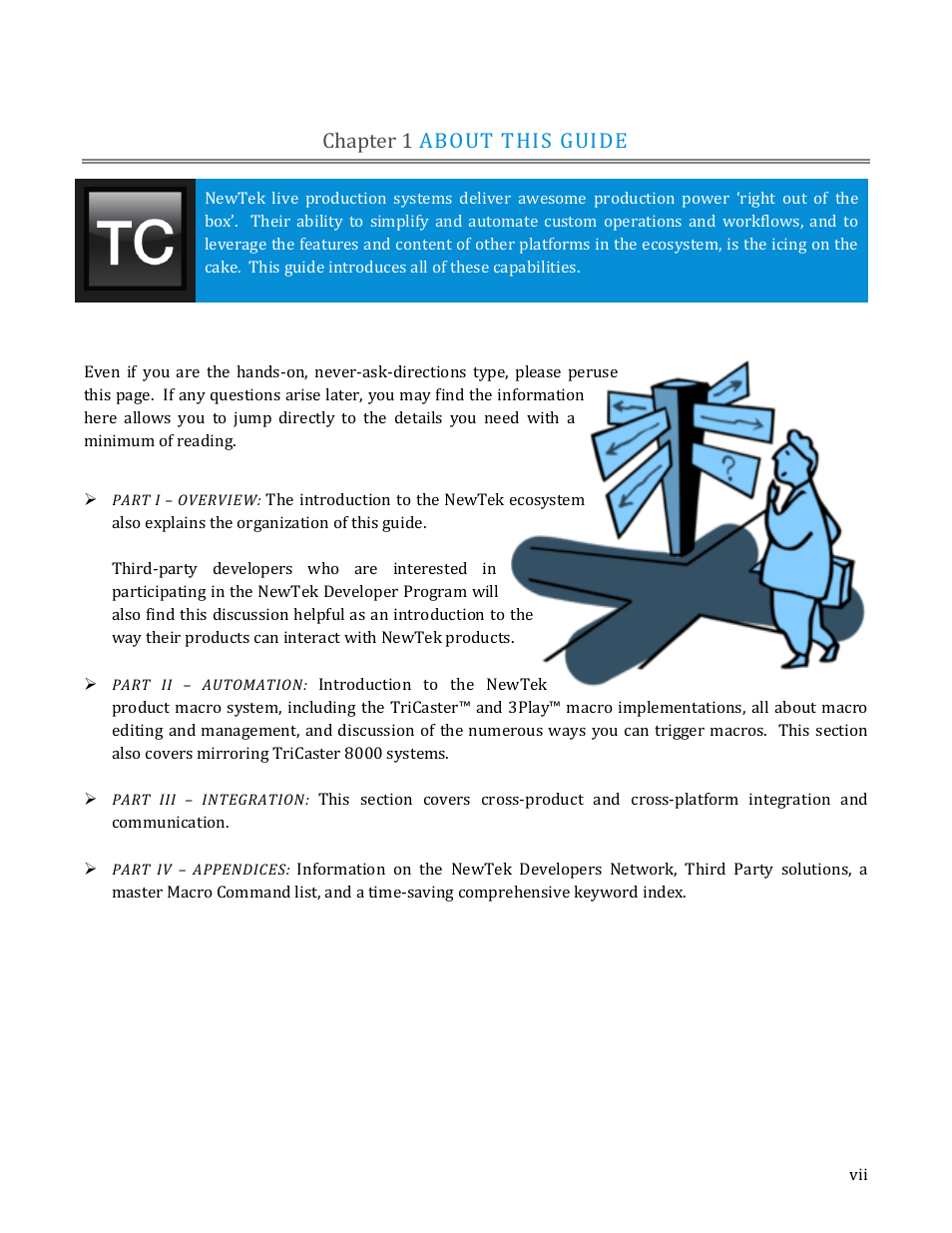 Chapter 1 about this guide | NewTek TriCaster Advanced Edition Automation and Integration Guide User Manual | Page 9 / 179