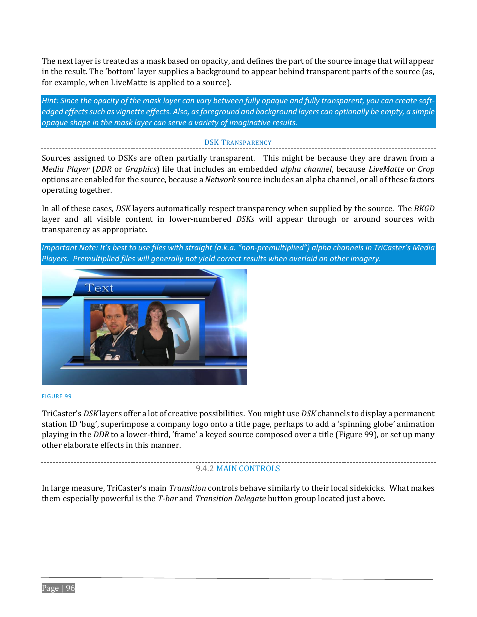 2 main controls | NewTek TriCaster Advanced Edition User Guide User Manual | Page 108 / 342