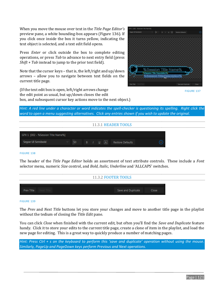 1 header tools, 2 footer tools | NewTek TriCaster Advanced Edition User Guide User Manual | Page 133 / 342