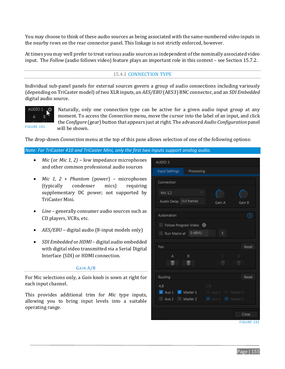 1 connection type | NewTek TriCaster Advanced Edition User Guide User Manual | Page 167 / 342