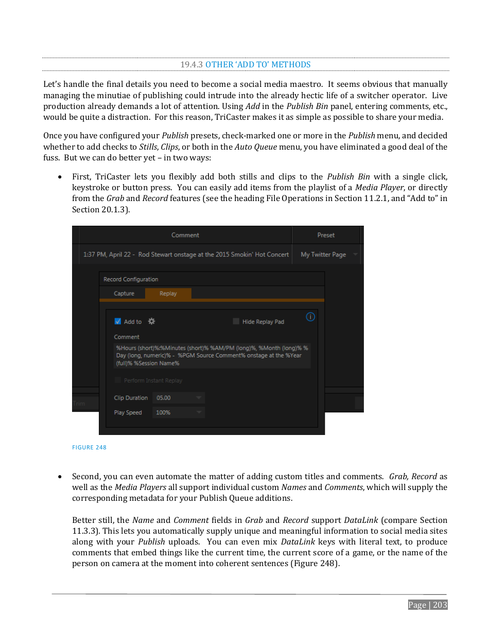 3 other ‘add to’ methods, On 19.4.3) | NewTek TriCaster Advanced Edition User Guide User Manual | Page 215 / 342