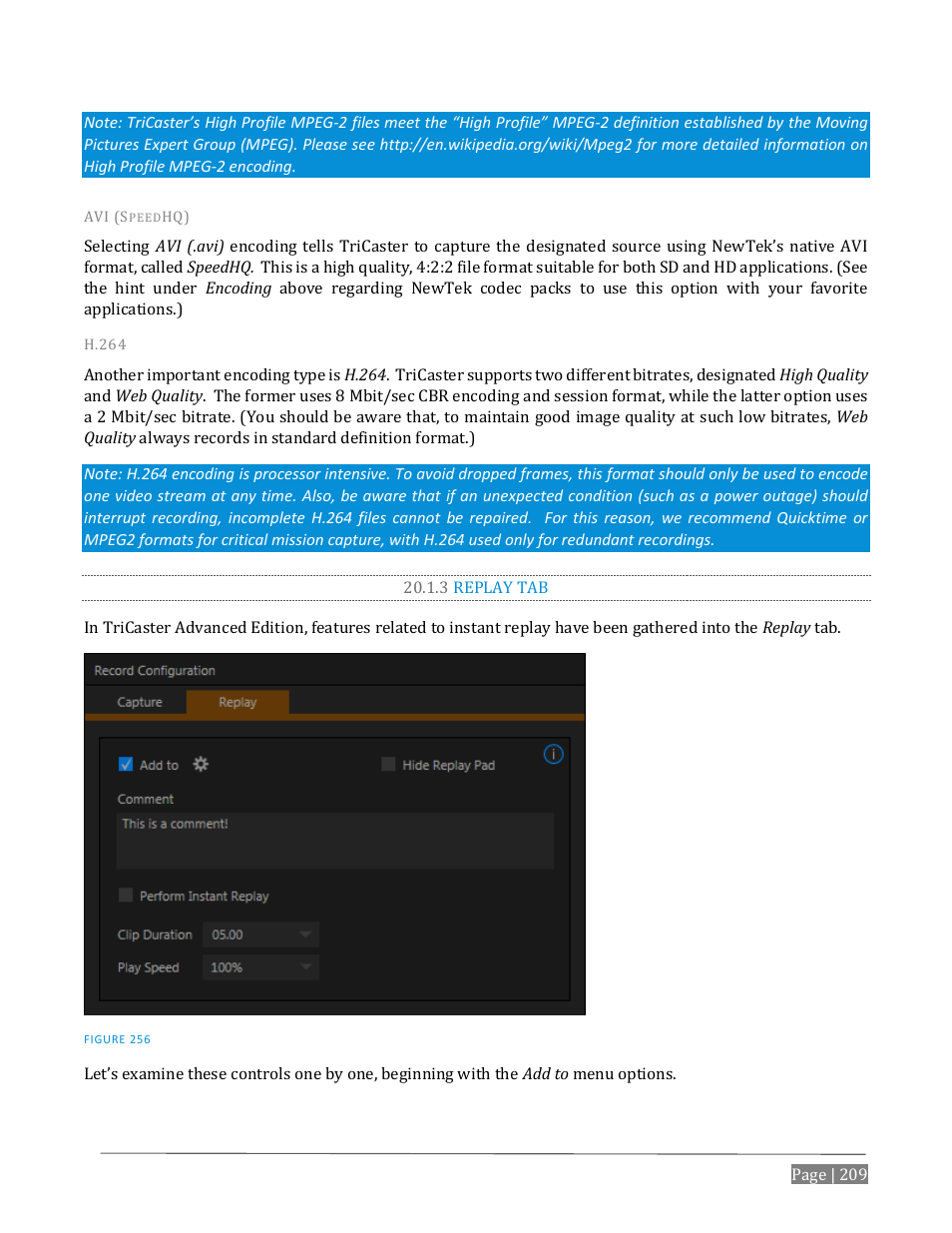 3 replay tab, On 20.1.3) | NewTek TriCaster Advanced Edition User Guide User Manual | Page 221 / 342