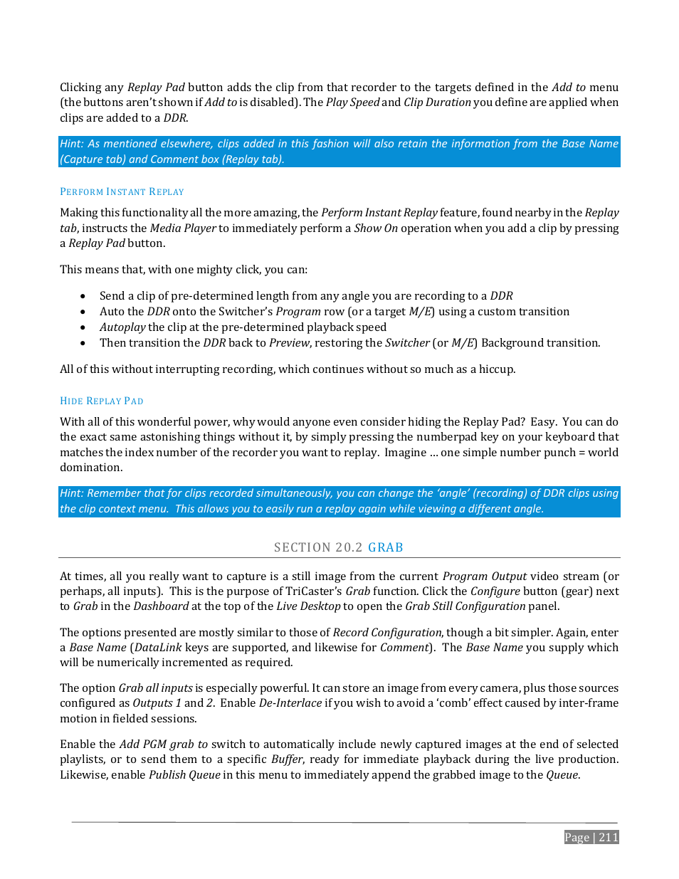 Ection | NewTek TriCaster Advanced Edition User Guide User Manual | Page 223 / 342