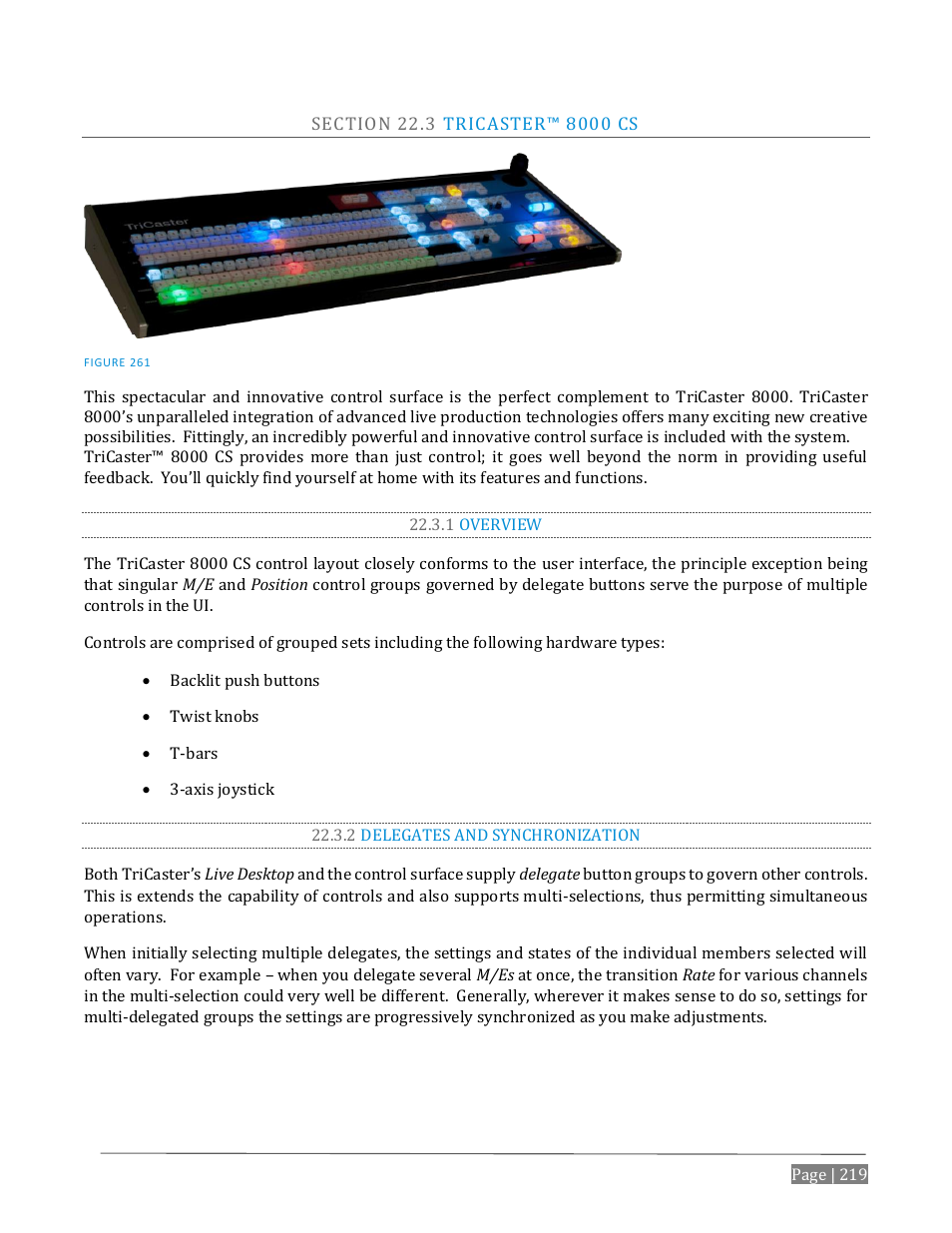 Ection, Aster, 1 overview | 2 delegates and synchronization | NewTek TriCaster Advanced Edition User Guide User Manual | Page 231 / 342