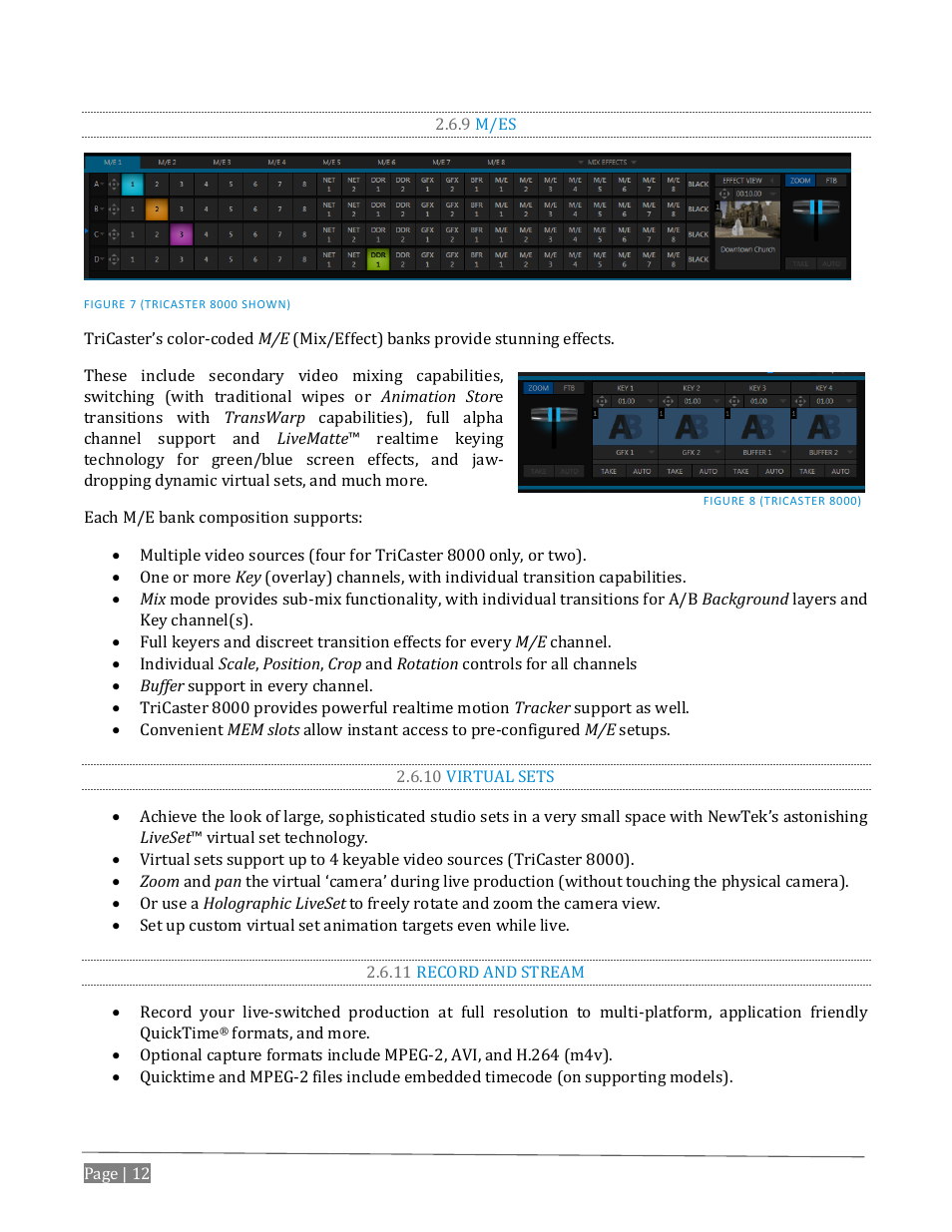 9 m/es, 10 virtual sets, 11 record and stream | NewTek TriCaster Advanced Edition User Guide User Manual | Page 24 / 342