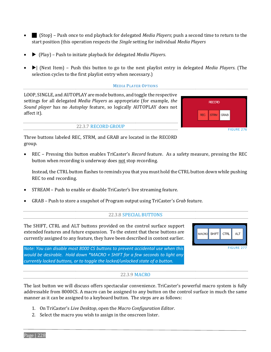 7 record group, 8 special buttons, 9 macro | NewTek TriCaster Advanced Edition User Guide User Manual | Page 240 / 342