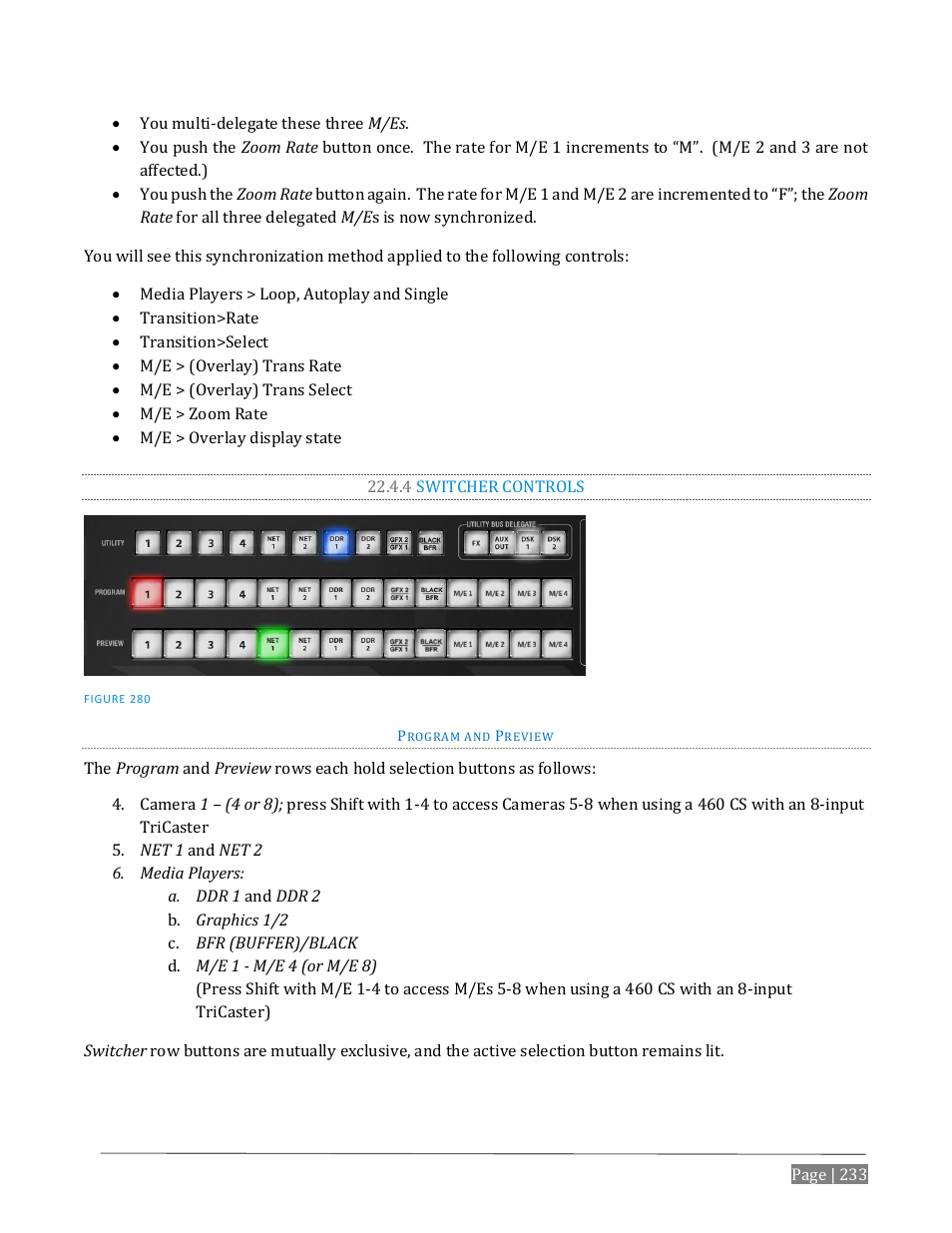 4 switcher controls | NewTek TriCaster Advanced Edition User Guide User Manual | Page 245 / 342