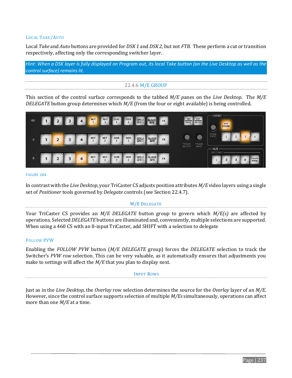 6 m/e group | NewTek TriCaster Advanced Edition User Guide User Manual | Page 249 / 342