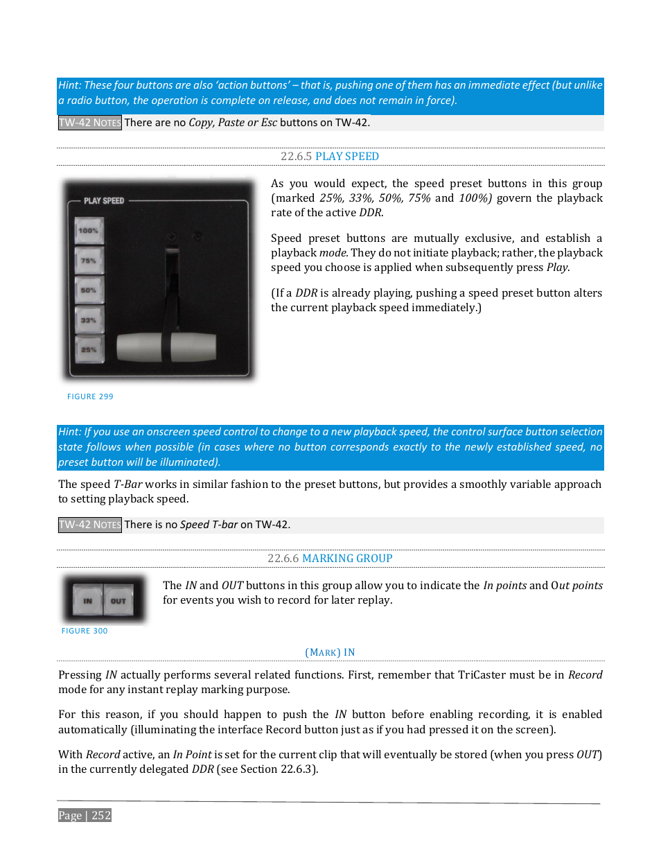 5 play speed, 6 marking group | NewTek TriCaster Advanced Edition User Guide User Manual | Page 264 / 342