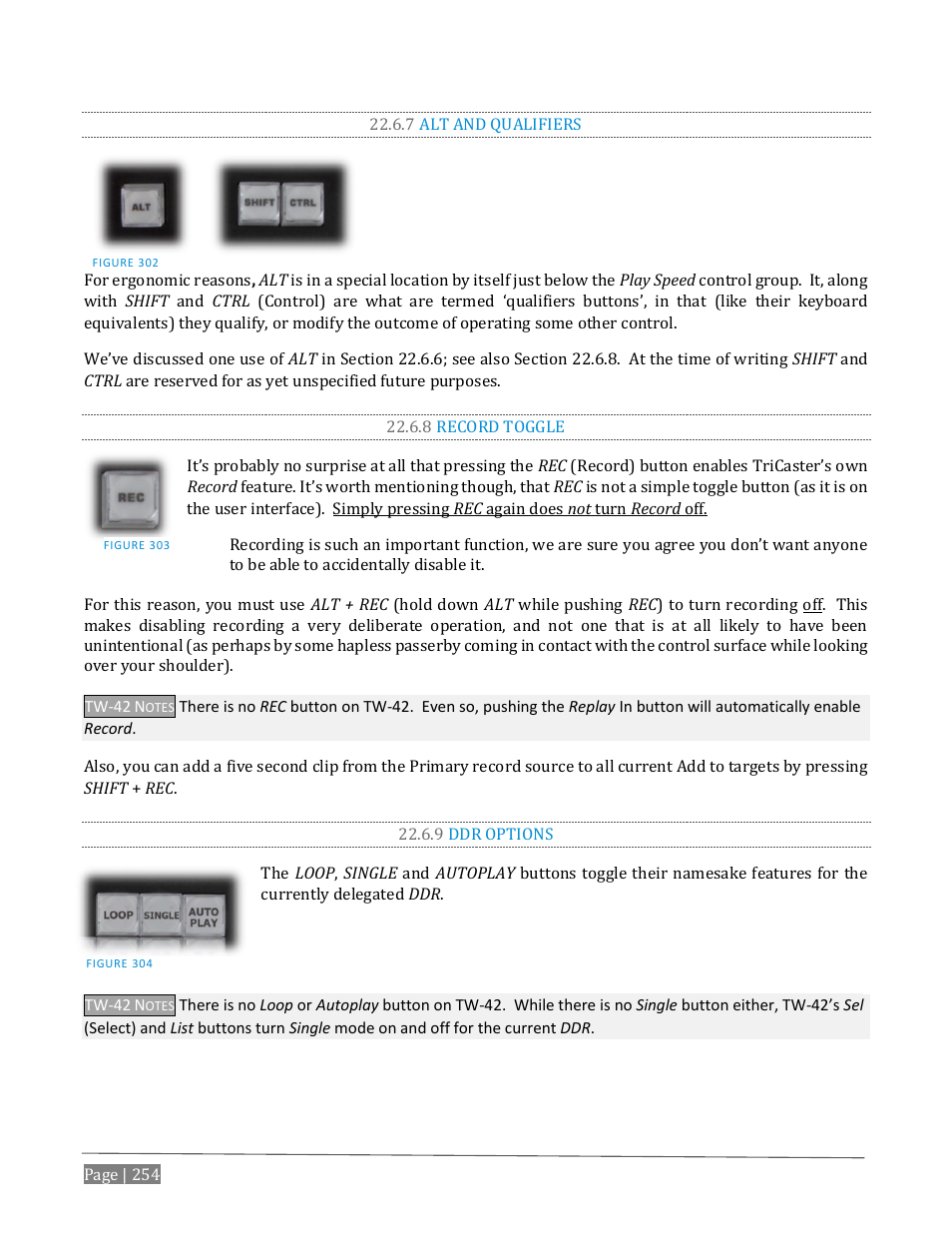 7 alt and qualifiers, 8 record toggle, 9 ddr options | NewTek TriCaster Advanced Edition User Guide User Manual | Page 266 / 342