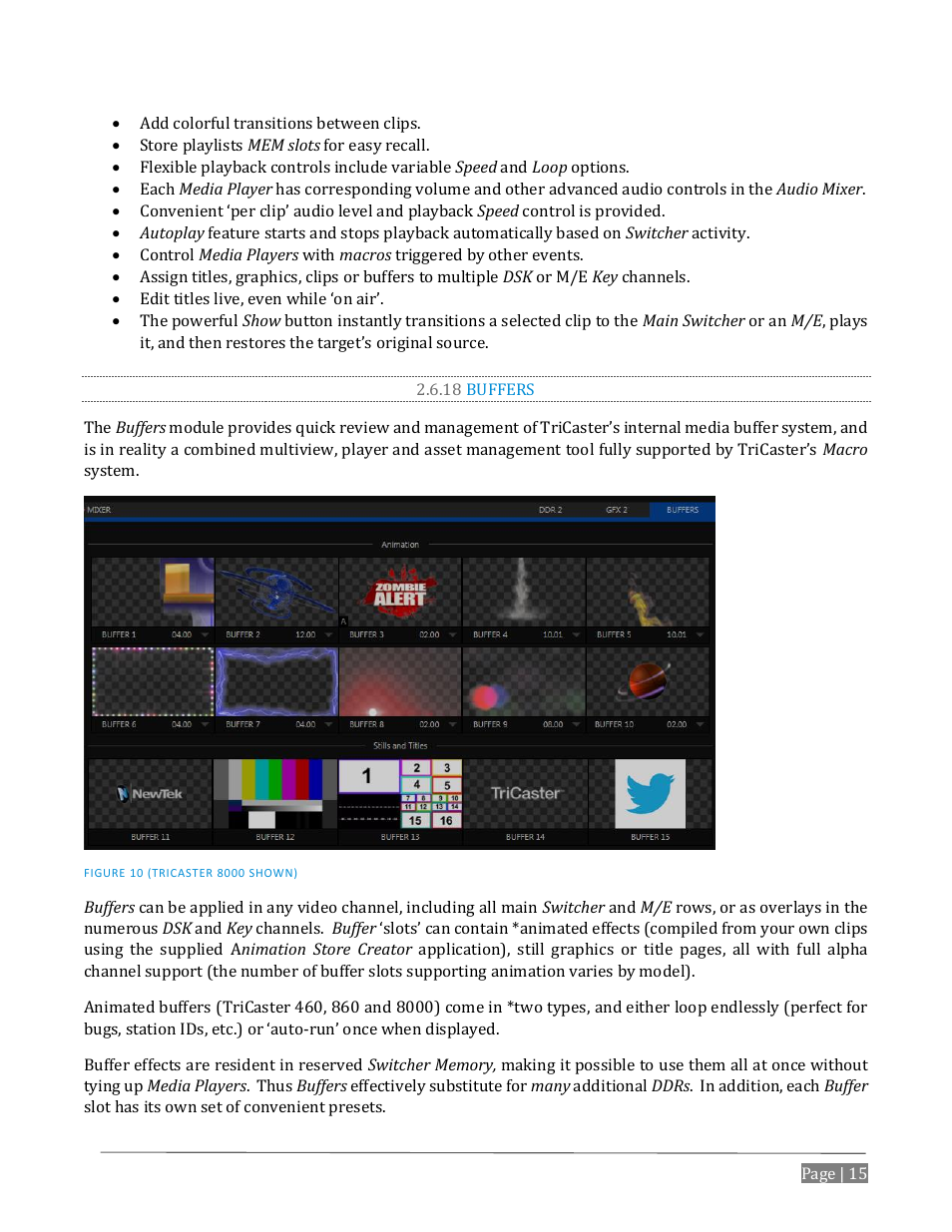 18 buffers | NewTek TriCaster Advanced Edition User Guide User Manual | Page 27 / 342