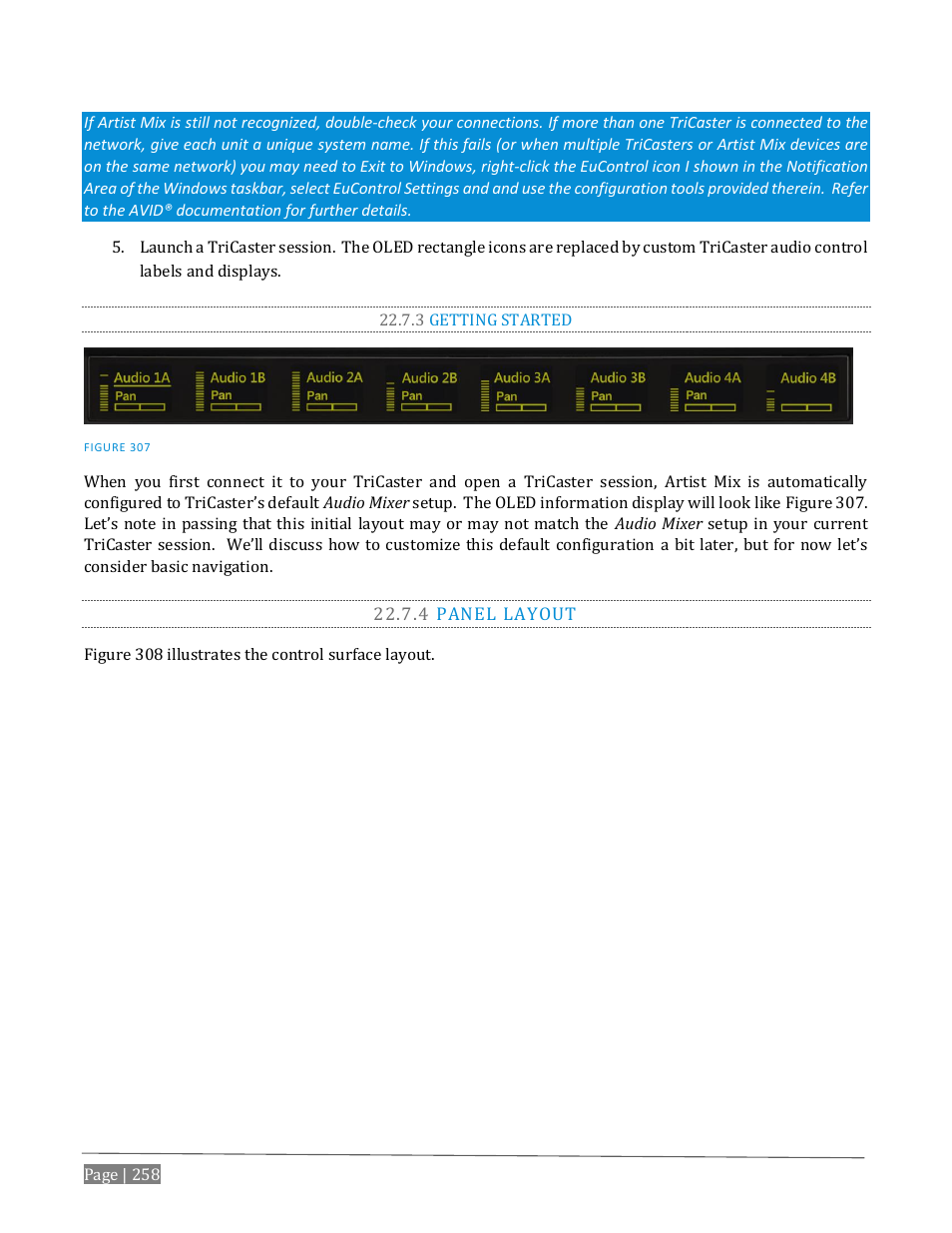 3 getting started, 4 panel layout | NewTek TriCaster Advanced Edition User Guide User Manual | Page 270 / 342