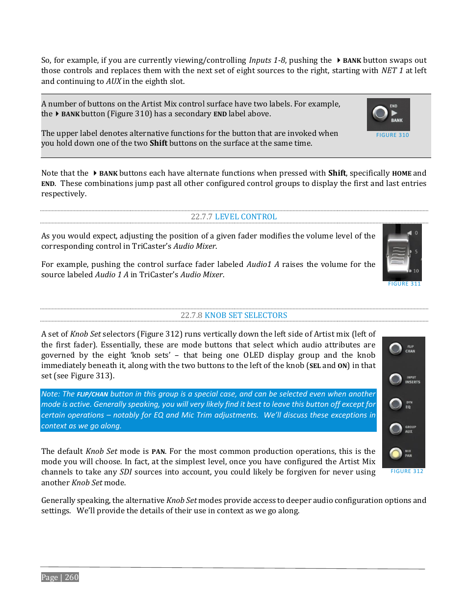 7 level control, 8 knob set selectors | NewTek TriCaster Advanced Edition User Guide User Manual | Page 272 / 342