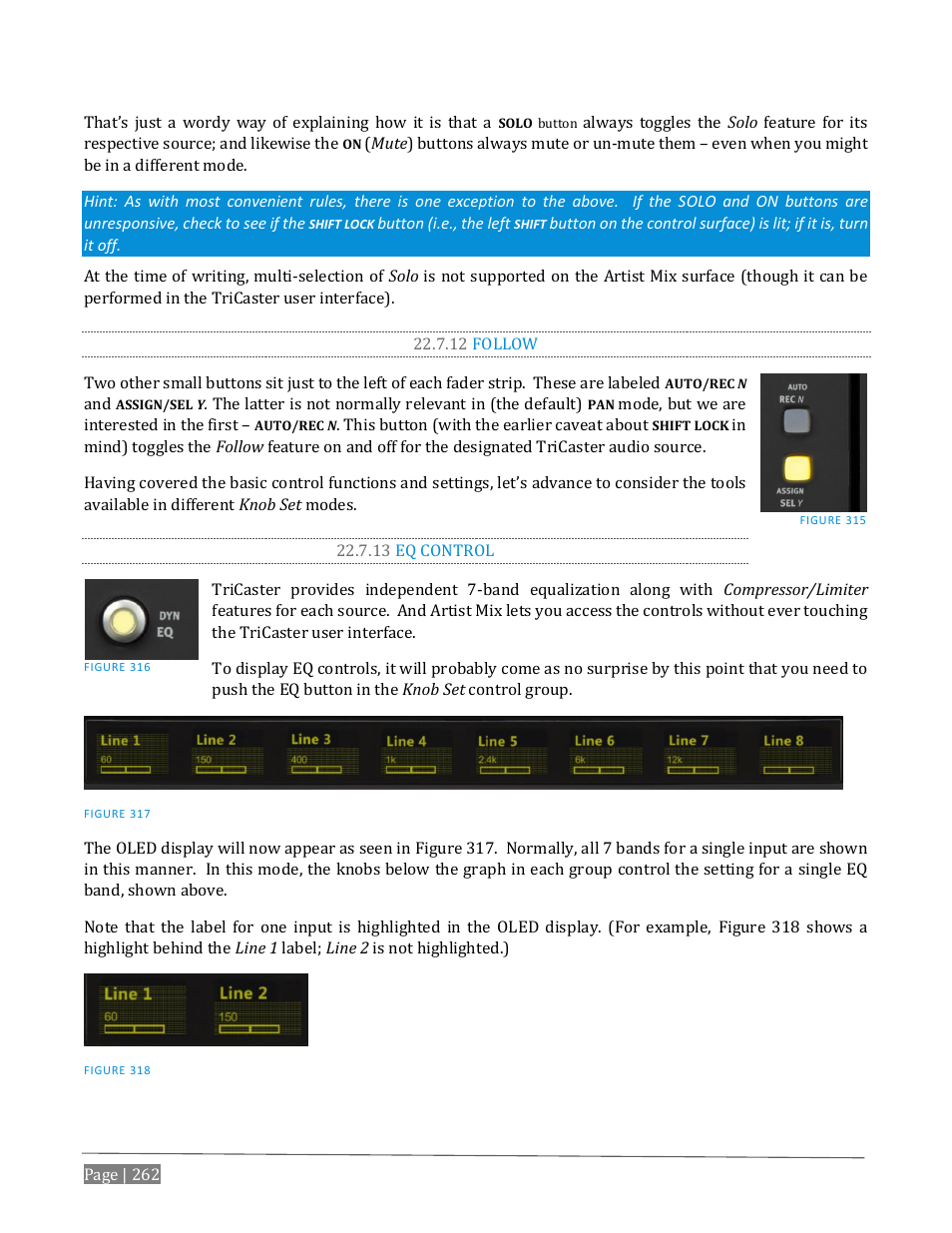 12 follow, 13 eq control | NewTek TriCaster Advanced Edition User Guide User Manual | Page 274 / 342