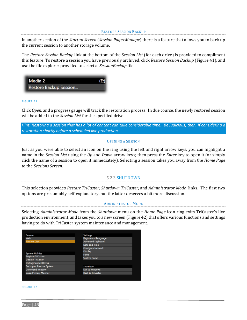 3 shutdown | NewTek TriCaster Advanced Edition User Guide User Manual | Page 60 / 342