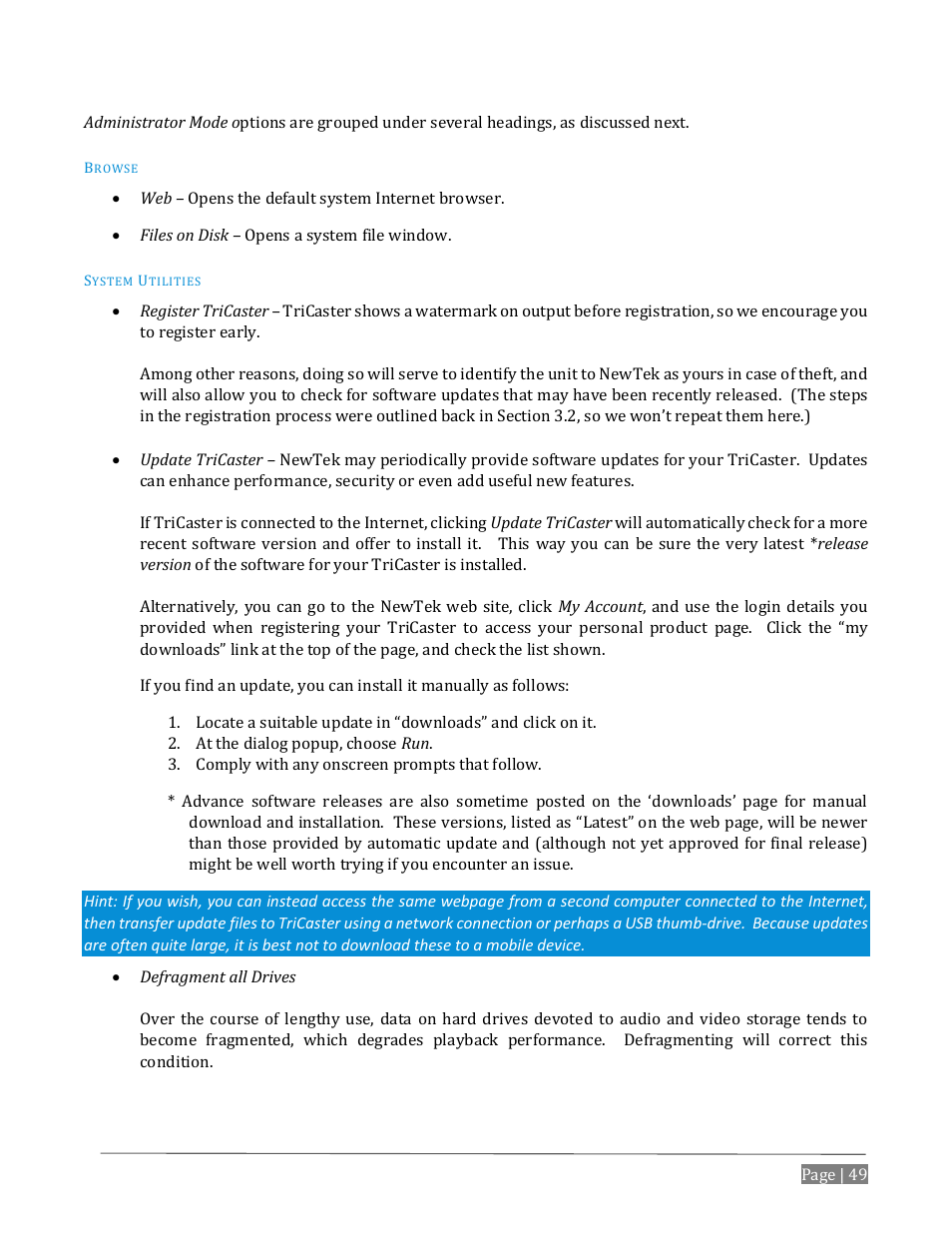 NewTek TriCaster Advanced Edition User Guide User Manual | Page 61 / 342