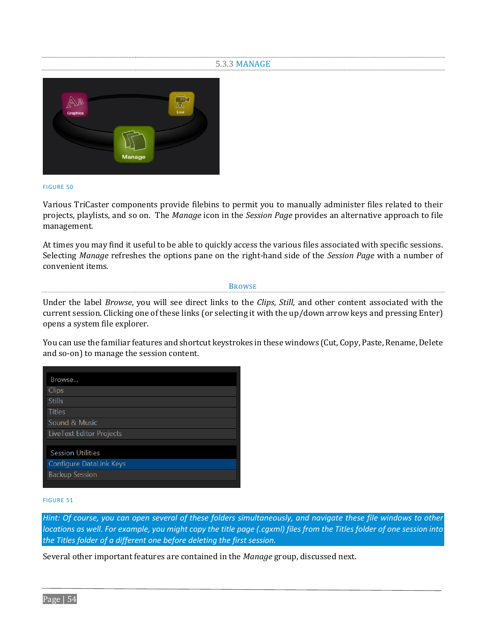 3 manage | NewTek TriCaster Advanced Edition User Guide User Manual | Page 66 / 342